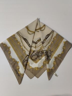 Lorenzo di Credi Capri - Beige and Gold Decorative Scarf (Made In Italy)